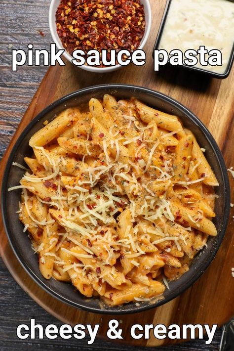 Pink Sauce Pasta Recipe, Pink Sauce Pasta, Rose Pasta, Pasta Creamy, Vegetarian Spaghetti, Pink Sauce, Creamy Pasta Recipes, Best Rose, Spicy Snacks Recipes