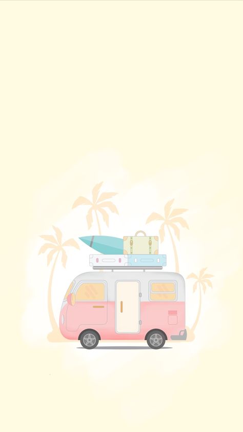 Cute Beach Wallpapers Cartoon, Summer Drawing Wallpaper, Summer Watch Faces, Summer Backgrounds Ipad, Beach Wallpaper Cartoon, Cute Summer Phone Wallpapers, Summer Cartoon Aesthetic, Cute Wallpapers For Summer, Summer Aesthetic Cartoon