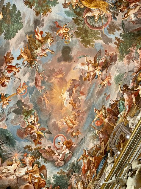 Painting of angels on the ceiling in Villa Borghese Gallery, Rome, Italy Villa Borghese Rome, Borghese Gallery, Galleria Borghese, No Entry, Villa Borghese, Travel Italy, Rome Travel, 5 To 7, Women Travel