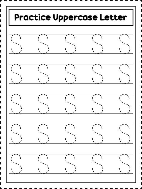 ABC Alphabet Letter Tracing. Uppercase letter S. Handwriting practice for preschool kids Letter S Tracing Worksheet, Letter S Tracing, Letter S Worksheets, S Handwriting, Bee Coloring, Lkg Worksheets, Abc Worksheets, Bee Coloring Pages, Boss Birthday