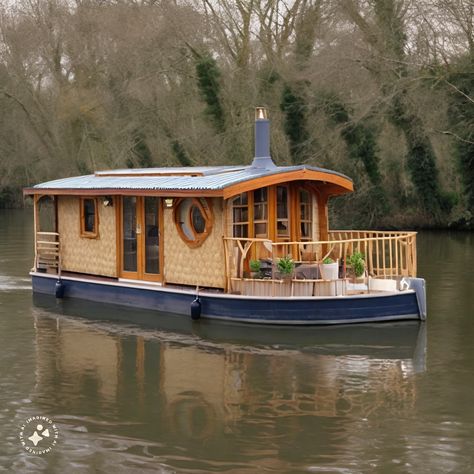 Small Houseboats, Boathouse Design, Shanty Boat, Castle House Design, Boat House Interior, Floating Homes, Houseboat Living, House Boats, Cabin Cruiser