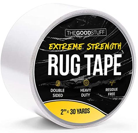 Heavy Duty Double Sided Rug Tape [2"x30yd] Rug Gripper for Hardwood Floors, Vinyl, Area Rugs, Tiles, and Concrete, Two Sided Tape Heavy Duty Carpet Tape, Strong Double Sided Carpet Tape Rug Gripper: Amazon.com: Tools & Home Improvement Area Rugs Over Carpet, Rugs Over Carpet, Vinyl Area, Rug Over Carpet, Rug Gripper, Floor Tape, Rug Tape, Carpet Tape, Car Upholstery