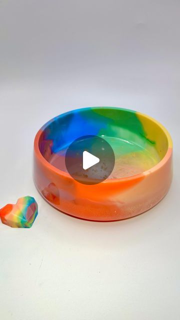 Resin_Jules Julia Newton on Instagram: "Do you like my rainbow bowl? 🌈 

Imagine it full of crayons in a play room 😍

I’m going to try this again in a different way too, with much more pastel shades and I’m going to reverse the technique 🌈 

Made with @mouldd_resin and pigments 🌈 

Mould by @craftyopia 

I picture this tray /bowl full of crayons on a desk in a play room, or maybe in a nursery holding bits and bobs on a shelf -but that’s probably because baby Toby’s room was rainbow themed 7 years ago awww 🥰 

#resinrainbows #resinjules #pouringresin #resinmolds #resinpigments #reainart #pouringmedium #pouringart #handmade #explorepage #explorepageready #explorepage #reelsinstagram #resintutorials #resinpour #epoxymade #makersmovement #makerscentral #makersgonnamake #makersofinstagram Resin Pour, Pouring Art, Pastel Shades, Play Room, Picture This, Resin Molds, Bits And Bobs, Crayon, Molding