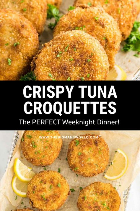 Tuna Croquettes Sauce, Flaked Tuna Recipes, Keto Croquettes, Canned Tuna Dinner Ideas, What To Make With Tuna, Tinned Tuna Recipes, Tuna Nuggets, Tuna Croquettes Recipe, Tuna Fritters