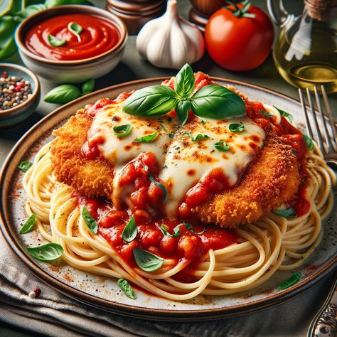 Cooking up Joy - Made with love: Classic Chicken Parmesan over Al Dente Pasta Homemade Chicken Parmesan, Sausage And Potatoes Skillet, Veal Parmesan, Healthy Chicken Parmesan, Cafe Display, Recipes With Chicken And Peppers, Chicken Parmesan Recipe, Classic Meatloaf Recipe, Food Game