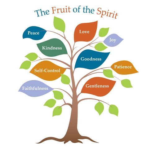 An image presenting the fruit of the Spirit printed on leaves of a tree. The fruit of the Spirit include peace, love, joy, kindness, goodness, patience, self-control, faithfulness, and gentleness. The Fruit Of The Spirit For Kids, Fruit Of The Spirit Tree, Creation Bible Crafts, Creation Bible, Fruit Love, The Fruit Of The Spirit, Tree Coloring Page, Tree Spirit, Christian Quote