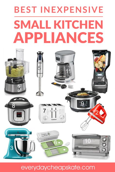 Today ... my picks for Best Inexpensive small kitchen appliances—11 of them! See you there! #bestinexpensive #products #appliances #kitchen Best Small Kitchen Appliances, Best Kitchen Appliances 2023, Mary Hunt, Creative Kitchen Gadgets, Kitchen Safety, Appliances Kitchen, Creative Kitchen, Can Openers, Small Kitchens