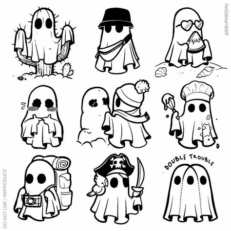 Instagram Cool Ghost Tattoo, Cute Ghost Sketch, Ghost Flash Tattoo, Ghost Tattoo Design, Spooky Halloween Drawings, Ghost Doodles, Ghost Drawing, Arte Doodle, Ghost Tattoo