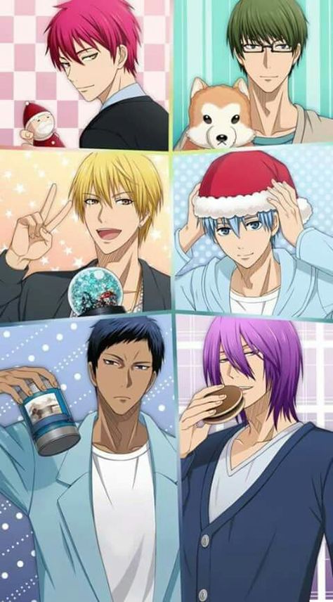 Knb  Kuroko no basket Christmas ⛄⛄❄❄ Kagami Kuroko, Aomine Kuroko, Desenhos Love, Kuroko No Basket Characters, Susanoo Naruto, Kise Ryouta, Basketball Anime, 8bit Art, Kuroko's Basketball