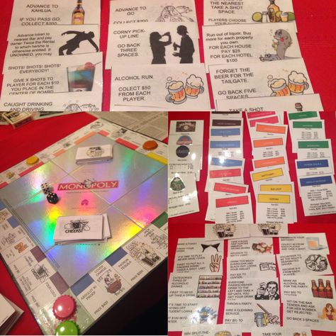 Over the Winter Break, I decided to get  crafty with a little help from Pinterest. While looking up ideas on how to paint my boyfriend’s fraternity cooler for his formal in a few months, I ca… Monopoly Drinking Game, Bf Crafts, Disney Monopoly, Corny Pick Up Lines, Drunk Games, Beer Olympics, Alcohol Games, Boyfriend Stuff, Fraternity Coolers