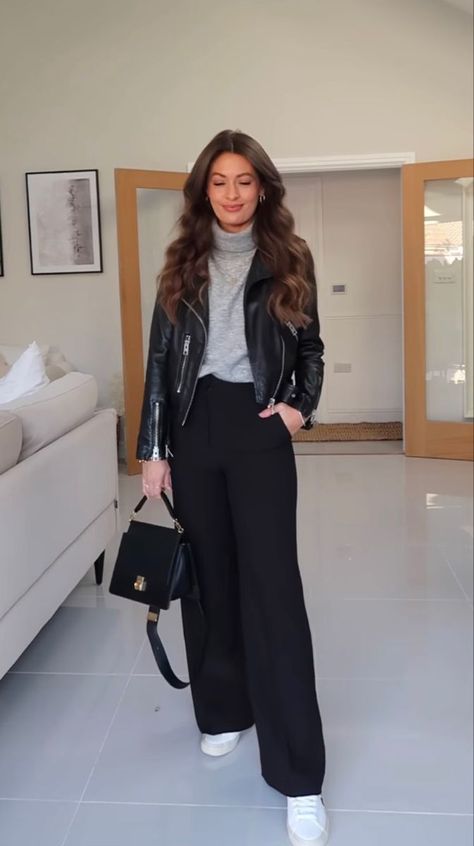 Outfit Trabajo, Winter Fashion Outfits Casual, Leather Jacket Outfits, Mode Casual, Work Fits, Casual Day Outfits, Stylish Work Outfits, Casual Work Outfits, Looks Chic