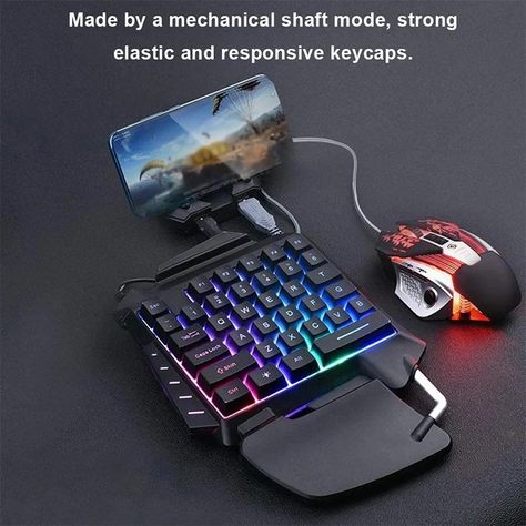 1pc One-Handed Gaming Keyboard RGB Backlit Portable Mini Gaming Keypad Game Controller for PC PS4 Xbox Gamer Original Price: USD 7.58❌ Now Price: USD 5.31✔️ Click&Buy: https://s.click.aliexpress.com/e/_oFZE1o0 Cheap Keyboards, Hand Games, Gaming Keyboard, Computer Peripherals, Pc Gamer, Game Controller, Mac Os, Blackberry Phone, Tech Gadgets