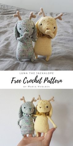 Jackalope Crochet Pattern Free, Jackalope Crochet Pattern, Crochet Cryptid Pattern, Crochet Taxidermy Pattern Free, Crochet Cryptid Free Pattern, Jackalope Crochet, Cryptid Nursery, Crochet Cryptid, Cryptid Crochet