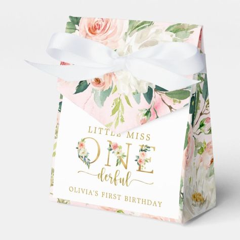 Floral 1st Birthday Party, Isn't She Onederful, First Birthday Template, Earthy Rainbow, Floral 1st Birthday, Little Miss Onederful, 1st Birthday Party Favors, Modern Birthday Party, Favor Boxes Birthday