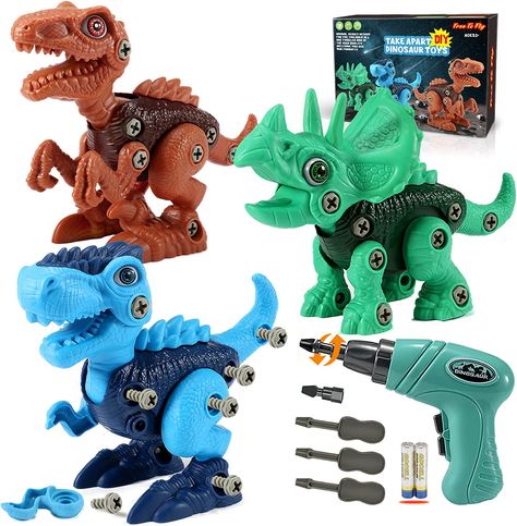 Free to Fly dinosaur building kit include 3 kinds dinos: green Triceratops, blue Tyrannosaurus Rex, brown Velociraptor.The multi-color realistic design helps attract children's attention to freeing child's creativity and imagination.Great learning toys. Dinosaurs Toys, Dinosaur Toys For Boys, Dinosaur Toys For Kids, Toddler Boy Gifts, Image Svg, Dinosaur Gifts, Presents For Kids, Take Apart, Stem Toys