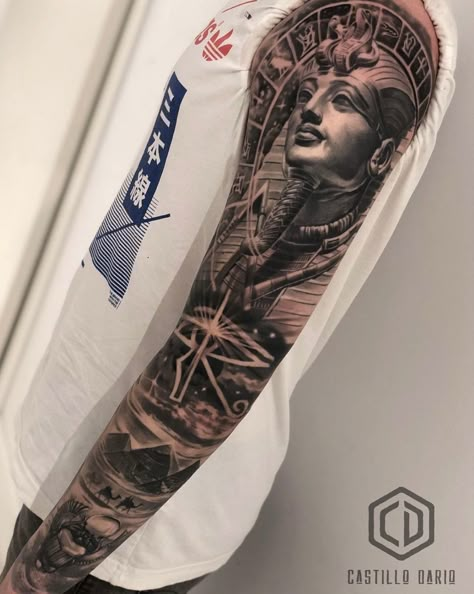 Egyptian Tattoo Men, Hieroglyphics Tattoo, Egypt Tattoo Design, Horus Tattoo, Virgo Tattoo Designs, Arm Sleeve Tattoo, Egyptian Tattoo Sleeve, Full Leg Tattoos, Egypt Tattoo