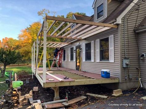 Covered Porch Ranch House, Front Porch Low Pitch Roof, Flat Roof Screened In Porch, Flat Roof Front Porch Ideas, Front Porch Roof Extension Ideas, Flat Porch Roof, Shed Style Porch Roof, Flat Roof Porch Ideas, Flat Roof Front Porch