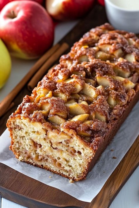 Apple Loaf Bread Recipe, Taste Of Home Apple Bread Recipe, Apple Bread With Applesauce, Amish Apple Bread, Amish Apple Fritter Bread, Apple Bread Recipe Moist, Amish Apple Cake, Apple Loaf Recipes, Apple Bread Recipe Easy