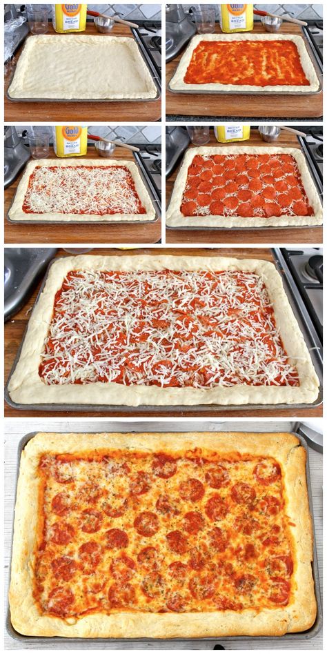 Sheet Pan Pizza, Homemade Pizzas, Best Pizza Dough, Easy Homemade Pizza, Pizza Casserole, Pizza Recipes Homemade, Pizza Recipes Dough, Pizza Night, Pan Pizza