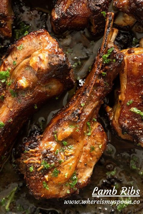 Try our delicious lamb ribs in the oven today! Our easy-to-follow recipe will guide you through each step, from preparing to roasting. Lamb Spare Ribs Recipe, Lamb Riblets Recipe, Lamb Recipes Oven, Lamb Cutlets Recipe, Ribs Recipe Oven, Ribs In The Oven, Goat Recipes, How To Cook Lamb, Lamb Ribs