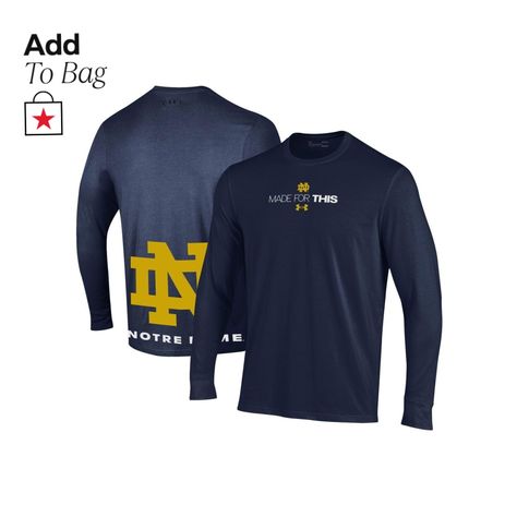 in stock Irish Tshirts, Under Armour Shirts, Under Armour Men, Navy Women, Notre Dame, Long Sleeve T Shirt, Under Armour, Long Sleeve Tshirt, Bench