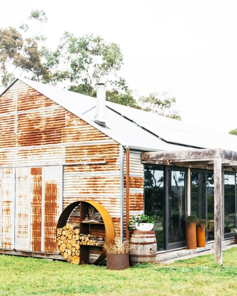 The Unearthed Garden | WOOD STACKER Outdoor Wood Storage, Rustic Shed, Garden Wood, Wood Storage Sheds, Shed Home, Firewood Rack, Firewood Storage, Storage Sheds, Roof Covering