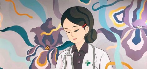 MURAL PROJECT FOR HOAN MY HOSPITAL on Behance Paintings For Hospital, Medical Mural Art, Hospital Wall Painting, Hospital Painting, Hospital Artwork, Hospital Mural, Hospital Art, Medical Artwork, Dimensional Art