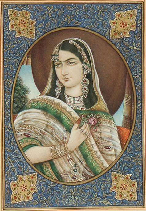 Nurjahan was Mehrunisa. Nuruddin Jahangir gave Nur &Jahan from hisname to his wife (1611 -1627). She was an empowered wife/queen Mughal Accessories, Nur Jahan, Royal Portraits Painting, Mughal Jewellery, Buddha Story, Mughal Emperor, Shah Jahan, Royal Portraits, Persian Art Painting