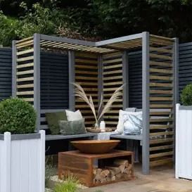 Outdoor Living Products | Garden & Patio Products For Sale | Free UK Delivery Corner Arbour, Corner Garden Seating, Garden Arbour Seat, Garden Arbour, Arbour Seat, Corner Pergola, Wooden Arbor, Corner Garden, British Garden