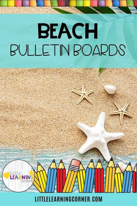 Palm Tree Classroom Decor, Beach Bulletin Board Ideas, Beach Bulletin Boards, Sea Bulletin Board, Bird Bulletin Boards, Nautical Bulletin Boards, Ocean Bulletin Board, Tree Classroom, Hallway Bulletin Boards