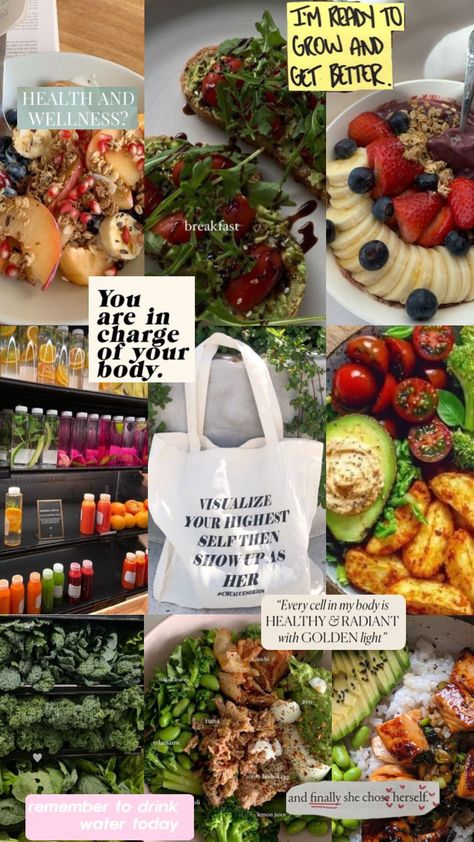 #myfirstshuffle Healthy Eating Vision Board, Healthy Vision Board, Healthy Lifestyle Vision Board, Health Vision Board, Vision Board Healthy Lifestyle, Lifestyle Vision Board, Healthy Cleanse, Healthy Vision, Healthy Bowls Recipes