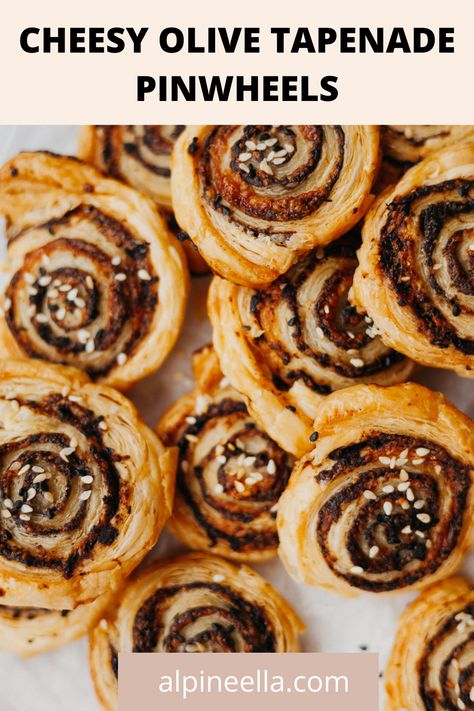 Olive Tapenade Uses, Olive Pinwheels, Puff Pastry Pinwheel Appetizers, Mediterranean Pastry Pinwheels, Olive Tapenade Appetizers, What To Do With Olive Tapenade, Recipes Using Olive Tapenade, Olive Pinwheels Tortilla Rolls, Tapenade Appetizer