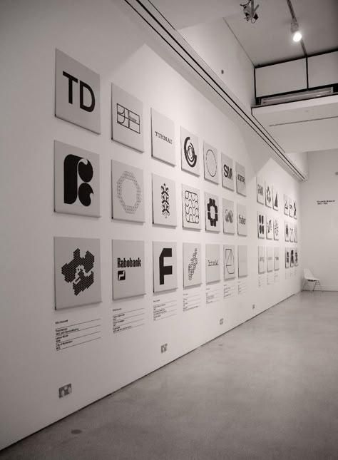 Wim Crouwel Exhibition #design Wim Crouwel, Graphic Design Tattoos, Gallery Exhibit, Culture Wall, Museum Display, History Wall, Timeline Design, Museum Displays, Logo Wall