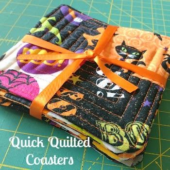 My Quilt Infatuation: Quick Quilted Coasters- and a Giveaway Fall Mug Rugs Patterns Free, Sewing Coasters Free Pattern, Quilted Mug Rug Patterns Free, Easy Mug Rugs Patterns Free, Quilted Coasters Patterns Free, Mug Rugs Patterns Free How To Make, Quilted Mug Rug Patterns, Easy Placemats To Sew Free Pattern, Mug Rugs Patterns Free