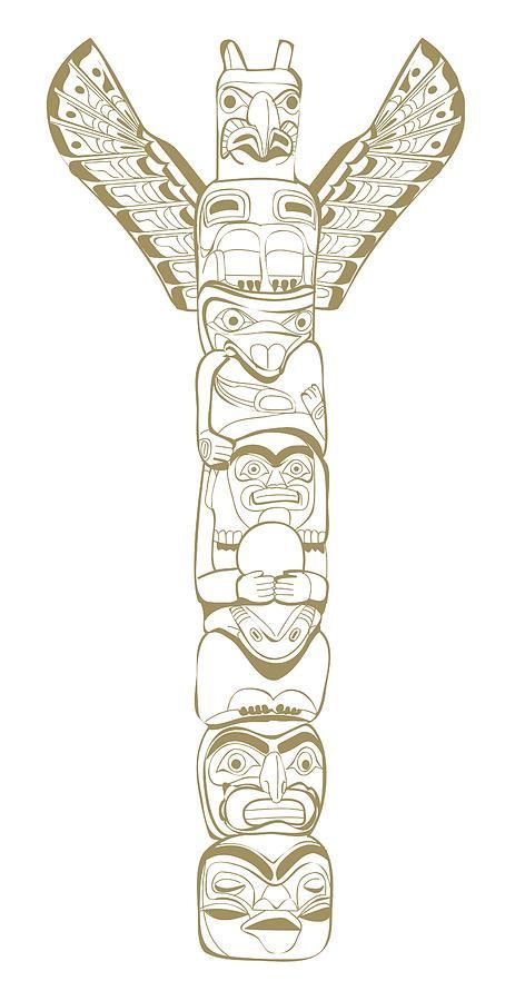 Totem Pole Drawing, Totem Pole Tattoo, Native American Totem Poles, Totem Pole Art, Totem Tattoo, Native American Totem, Mythical Beings, Native American Tattoo, Tattoo Animal