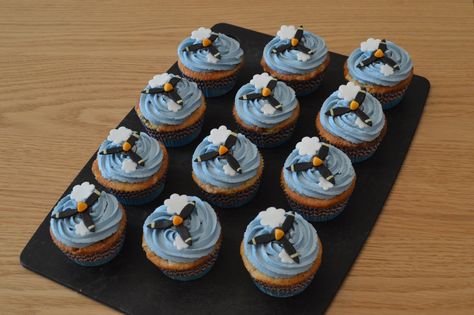 Airplane Cupcakes Ideas, Airplane Theme Cupcakes, Plane Cupcakes, Airplane Cupcakes, Grad Cookies, Aviation Party, Sky Diving, Disney Planes, Dessert Spread