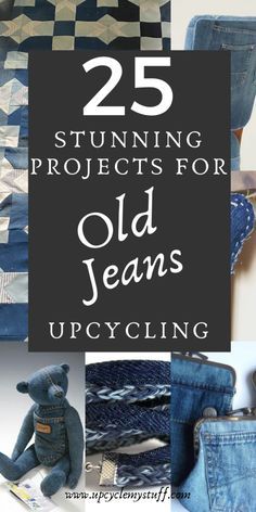 Projects With Denim, Things To Do With Denim Scraps, What To Do With Denim Scraps, Diy Cloth Purse, Recycled Jeans Projects Diy, Things Made From Old Jeans, Denim Baskets Diy, Old Fabric Ideas, Repurposed Jeans Projects