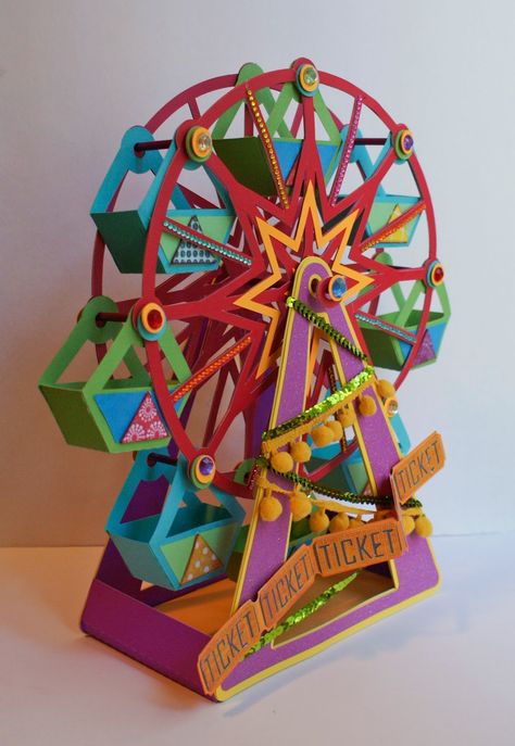 Homemade Ferris Wheel, Ferris Wheel Project, Paper Craft Model, Ferris Wheel Craft, Paper Ferris Wheel, Ferris Wheel Model, Wheel Crafts, Wheel Craft, Wedding Gift Pack