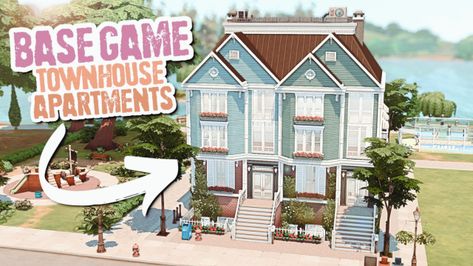 townhouse apartments | base game only Sims Home Ideas, Sims 4 Base Game, Townhouse Apartments, Sims4 House, The Sims 4 Lots, Sunset Valley, Sims 4 Speed Build, Sims Home, Sims 4 Lots