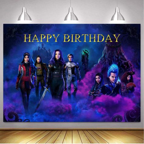 Descendants Birthday Party, Pictures Background, Background Blur, Descendants Party, Descendants 3, Birthday Decorations Kids, Theme Background, Vinyl Backdrops, Movie Themes