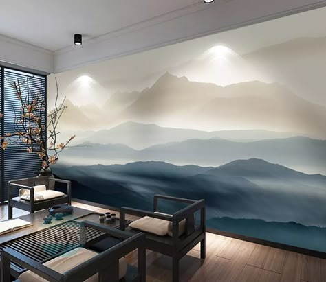 (1) 3D Deep Mountain 1433 | AJ Wallpaper Elegant Landscape, Mountain Mural, Aj Wallpaper, Inspire Me Home Decor, Landscape Features, Landscape Wallpaper, Diy Garden Decor, Wall Paint, 인테리어 디자인