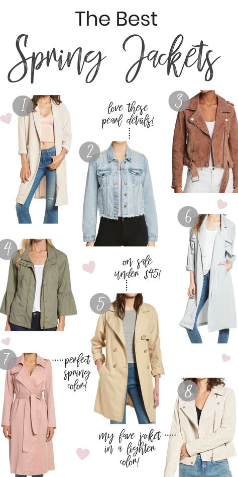 8+ Perfect Jackets for Spring 2018! Casual Cropped Jacket For Spring, Spring Everyday Button-up Outerwear, Women’s Spring Jacket, Cute Spring Button-up Outerwear, Cozy Spring Hooded Jacket, Spring Coats For Women, Light Jacket Outfit, Stylish Jackets Women, Dress Jackets For Women