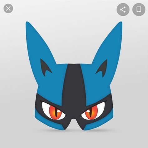 Pokemon Mask, Pokemon Costumes Diy, Pokemon The Movie, Movie Glasses, Pokemon Masks, Pokemon Lucario, Paper Glasses, Mega Lucario, Birthday Photo Booth