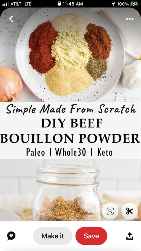 Boullion Powder Recipe, Diy Beef Bouillon Powder, Homemade Beef Bouillon, Beef Bouillon Powder, Homemade Seasoning Mixes, Homemade Dry Mixes, Homemade Seasoning, Diy Mixes, Homemade Spice Mix