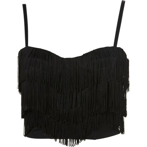 TOPSHOP Fringe Corset Top (47 BRL) ❤ liked on Polyvore featuring tops, shirts, crop tops, blusas, black, tassel crop top, fringe crop top, tassel top, cropped shirts and corset shirts Black Fringe Top, Shirts Crop Tops, Fringe Crop Top, Fringe Shirt, Shirts Crop, Corset Shirt, Black Velvet Choker, Black Corset Top, Fringe Top