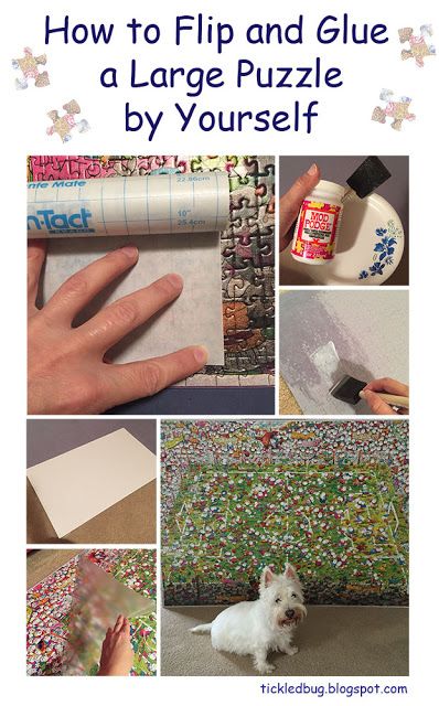 Tickled by the Creative Bug - How to Flip and Glue a Large Puzzle by Yourself Puzzle Frame Ideas, How To Frame A Puzzle, Puzzle Display Ideas, Framing A Puzzle, Puzzle In Frame, Puzzle Glue Diy, How To Preserve A Puzzle, Framing Puzzles, Frame A Puzzle