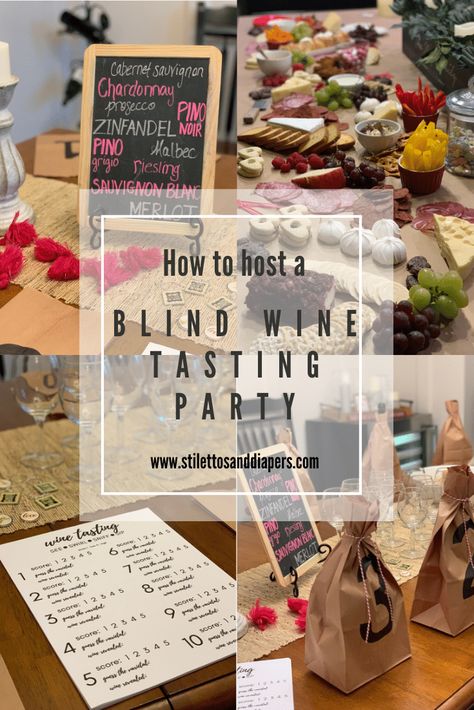 Ladies Wine Night, Host Wine Tasting Party, Diy Wine Tasting, Diy Wine Tasting Party, Wine Tasting Appetizers, Blind Wine Tasting Party, Wine Pairing Party, Blind Wine Tasting, Cheese And Wine Party