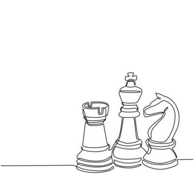 Drawing of one continuous line of hands holding chess pieces versus a king vector illustration 2188387 Vector Art at Vecteezy Knight Chess Piece Drawing, Chess Line Art, Drawings Of Chess Pieces, Chess Drawing Illustrations, Chess Pieces Sketch, Chess Pieces Illustration, Knight Chess, Continuous Line Drawing, Continuous Line