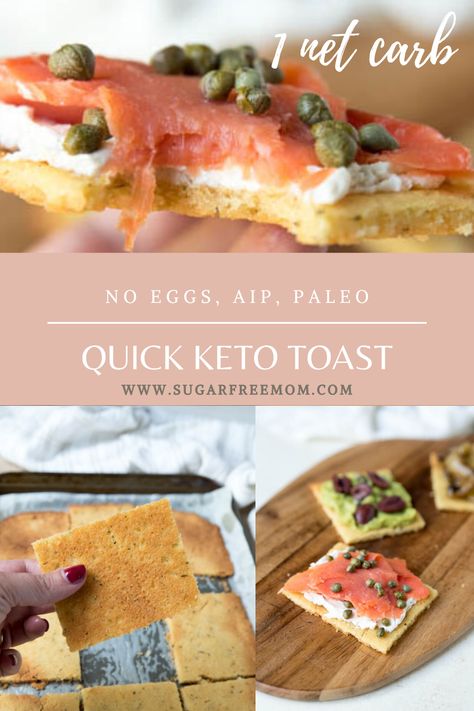 Quick Keto Toast {Low Carb, Paleo, AIP, Egg Free} Aip Low Carb Breakfast, Keto Aip Recipes, Low Carb Aip Recipes, Aip Keto Recipes, Keto Toast, Paleo Staples, Aip Bread, Aip Keto, Aip Baking