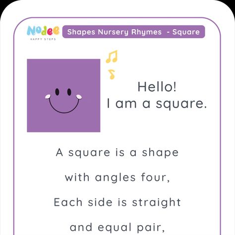 Rhyme for kids, Shapes for kids, Nursery Rhymes Worksheets, Shapes Rhymes, Rhymes For Toddlers, Kids Shapes, Shapes Activity, Shape Worksheets For Preschool, Reading Comprehension For Kids, Shapes Kindergarten, Class Presentation